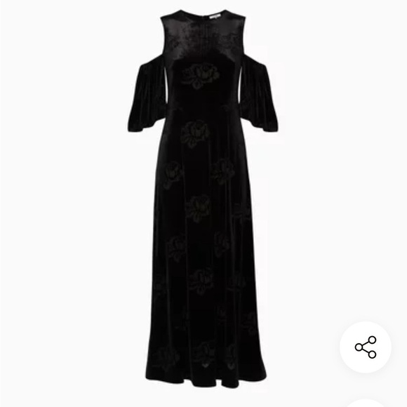 Ganni Black Bloomsbury Velvet  Maxi Dress Sz 38 - Picture 3 of 14